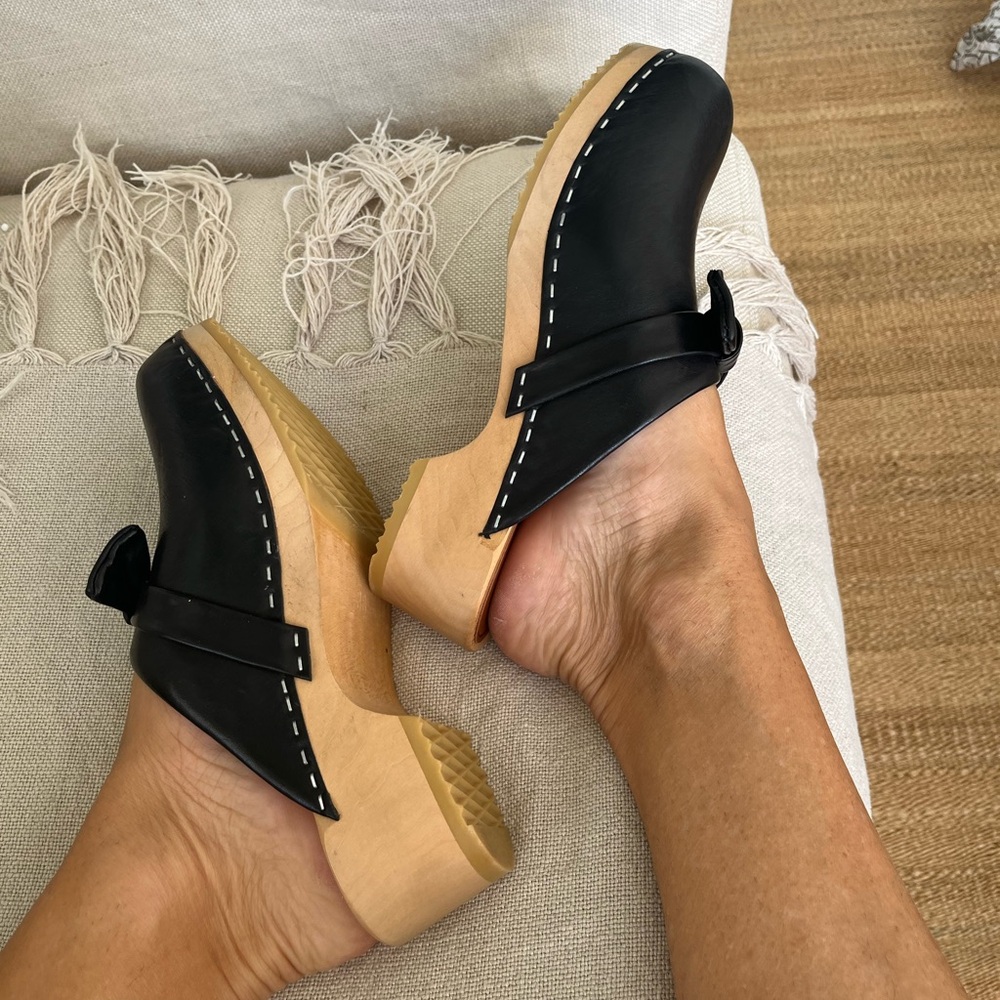 Swedish Hasbeens NWT Bow Husband Slip In Clog LOVE IT!!! Size 7.5 to 8 - Picture 5 of 15